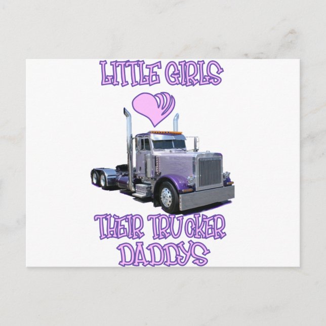 Carte Postale Les Petites Filles Aiment Leurs Dads Trucker (Devant)