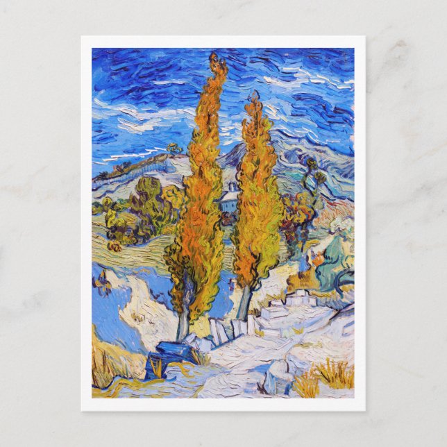 Carte Postale Les Peupliers à Saint-Rémy, Van Gogh (Devant)