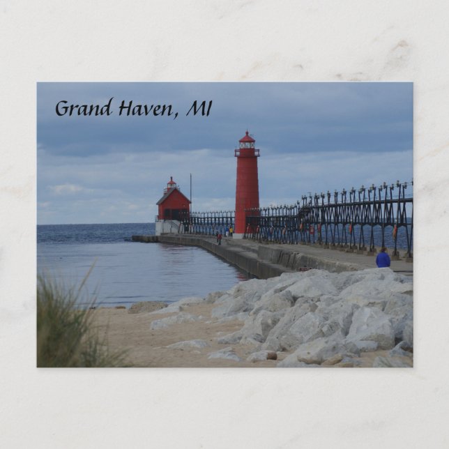 Carte Postale Les phares de Grand Haven (Devant)