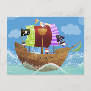Carte Postale les pirates font des cadeaux