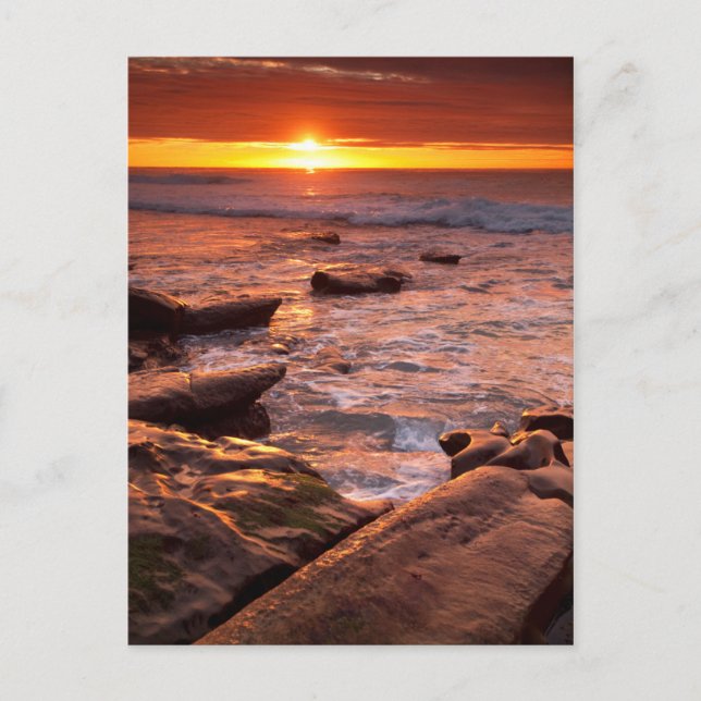 Carte Postale Les piscines à marée au coucher du soleil, Califor (Devant)