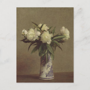 Carte Postale Les pivoines dans un Vase Bleu et Blanc
