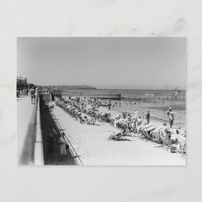 Carte Postale Les plages de Tel Aviv dans les années 30 (Devant)