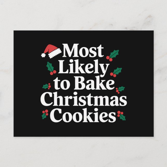 Carte Postale Les plus susceptibles de cuire des cookies de Noël (Devant)
