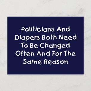 Carte Postale Les politiciens et les couches doivent être changé