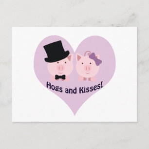 Carte Postale Les porcs et les baisers !