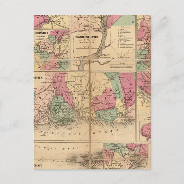 Carte Postale Les projets de Colton sur les ports américains (Devant)