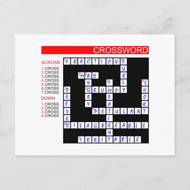 Carte Postale Les Puzzles De Mots Croisés Sont Frustrants (Devant)