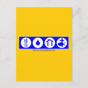 Carte Postale Les quatre essentiels pour la vie