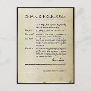 Carte Postale Les quatre libertés