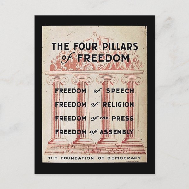 Carte Postale Les quatre piliers de la liberté (Devant)