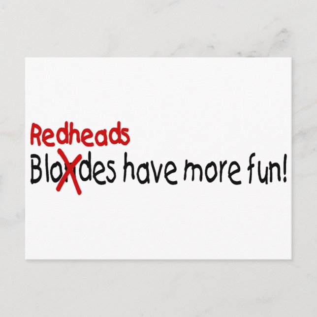 Carte Postale Les Redheads ont plus de plaisir (Devant)