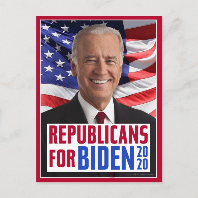 Carte Postale Les Républicains pour Joe Biden 2020 Photo du Prés (Devant)