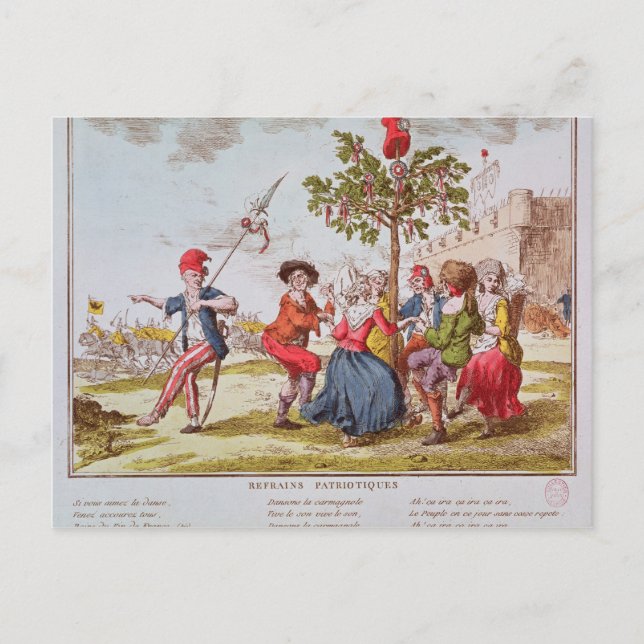 Carte Postale Les révolutionnaires français dansent le carmagnol (Devant)