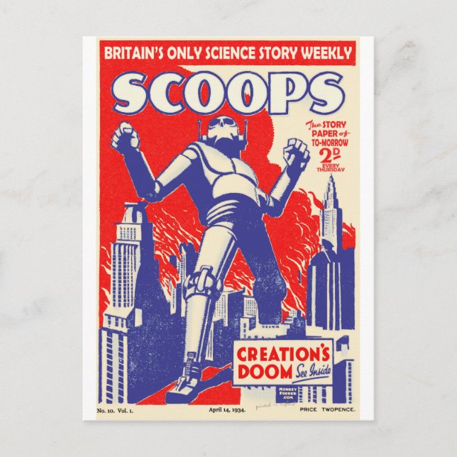 Carte Postale Les robots britanniques arrivent ! (Devant)