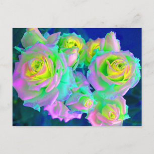 Carte Postale Les Roses Perleés Iridescentes
