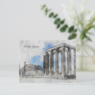 Carte Postale Les ruines du temple antique Zeus, Athènes, Grèce