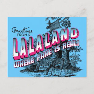 Carte Postale Les salutations de LALA DÉBARQUENT - où le faux