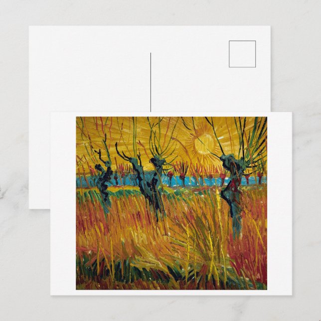 Carte Postale Les saules au coucher du soleil | Van Gogh | (Devant / Derrière)