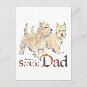 Carte Postale Les Scotties à roue célèbrent la Fête des pères