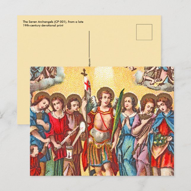 Carte Postale Les Sept Archanges (CP 001; Chromolithographie (Devant / Derrière)