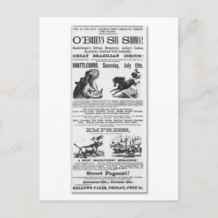 Carte Postale Les six spectacles d'O'Brian's montrent publicité 