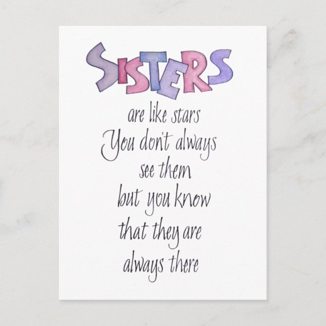 Carte Postale Les soeurs sont comme les Stars Post Card (Devant)