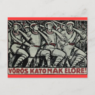 Carte Postale Les soldats rouges en avant ! Affiche hongroise de