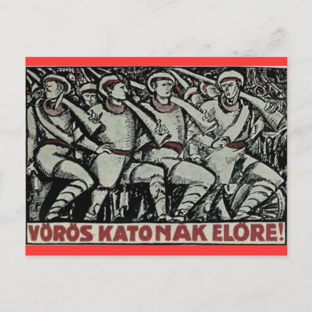 Carte Postale Les soldats rouges en avant ! Affiche hongroise de (Devant)