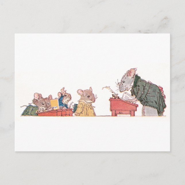Carte Postale Les souris à l'école (Devant)