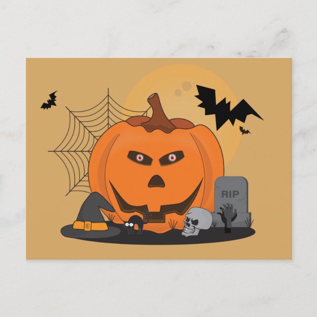 Carte Postale Les suspects loufoques d'Halloween (Devant)