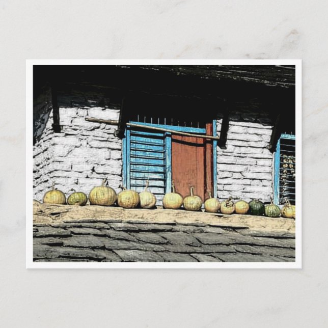 Carte Postale Les toits népalais (Devant)