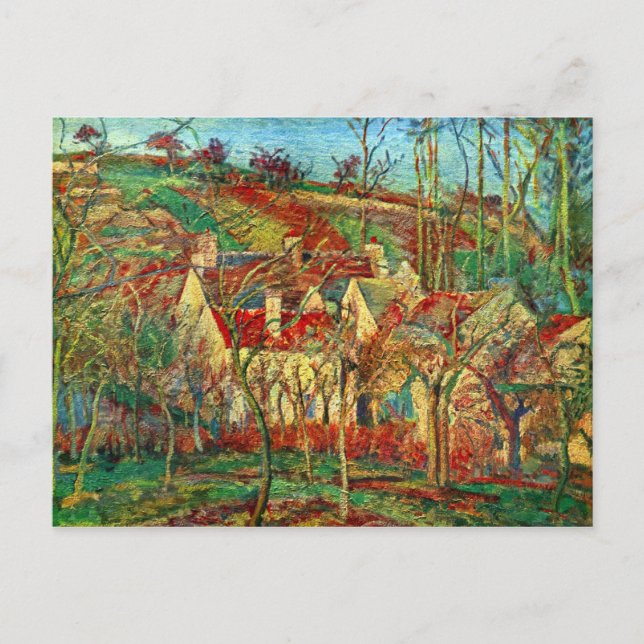 Carte Postale Les toits rouges de Camille Pissarro (Devant)