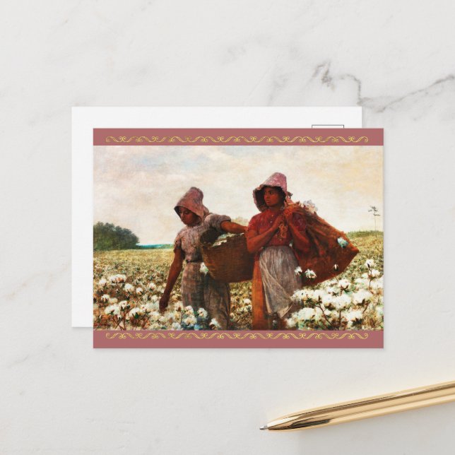 Carte Postale Les tombereaux de coton de Winslow Homer (Devant/Arrière en situation)