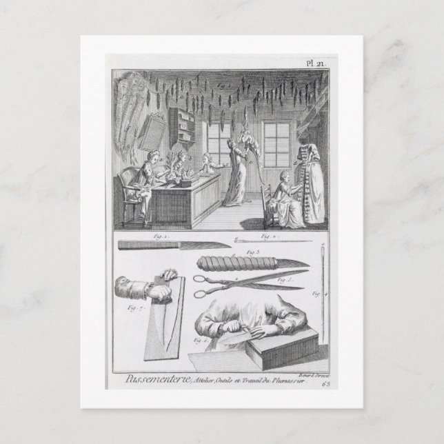 Carte Postale Les travailleurs de la plume et leurs outils, de l (Devant)
