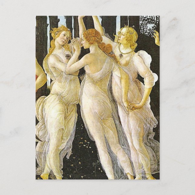 Carte Postale Les trois grâces de Sandro Botticelli (Devant)