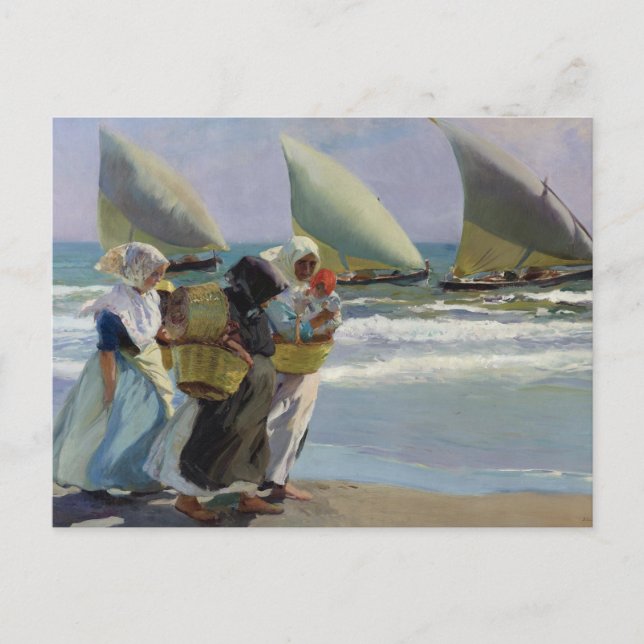 Carte Postale Les Trois Voiles - Joaquin Sorolla (Devant)