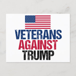 Carte Postale Les vétérans contre le drapeau américain Trump