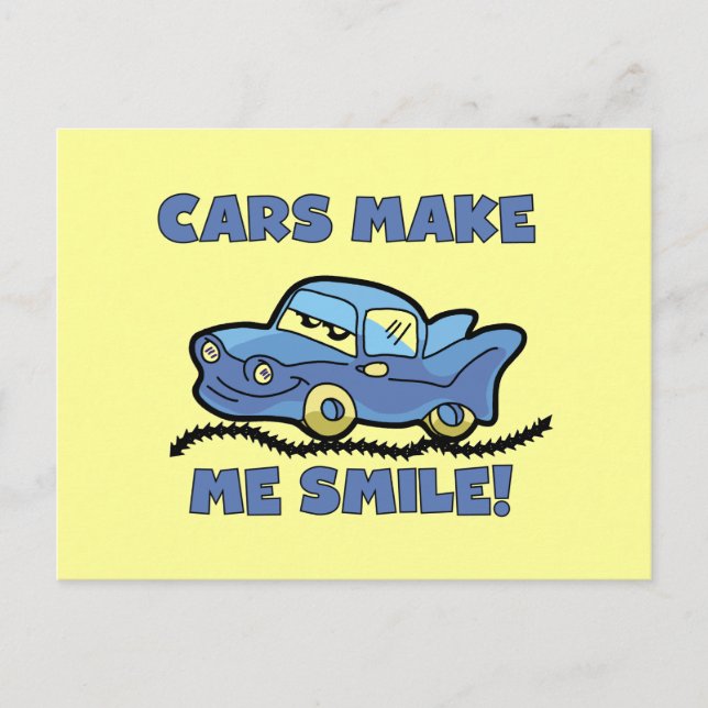 Carte Postale Les voitures me font sourire T-shirts et cadeaux (Devant)