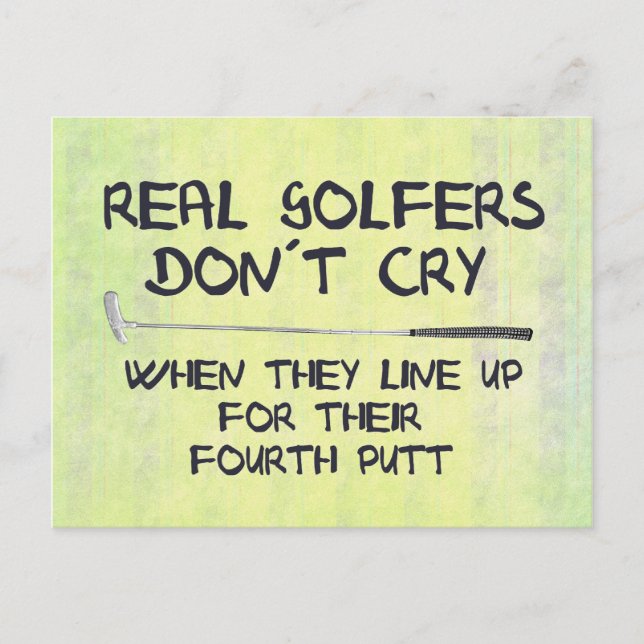 Carte Postale Les vrais golfeurs ne pleurent pas (Devant)