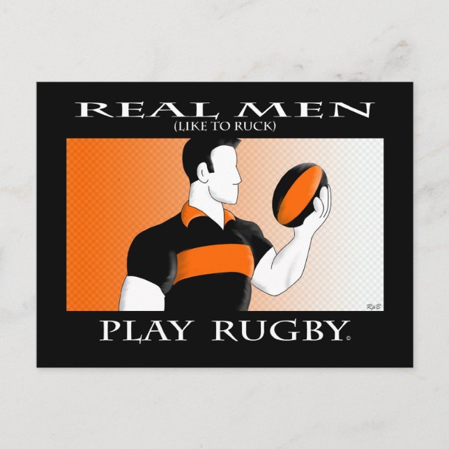 Carte Postale Les vrais hommes : Rugby (Devant)