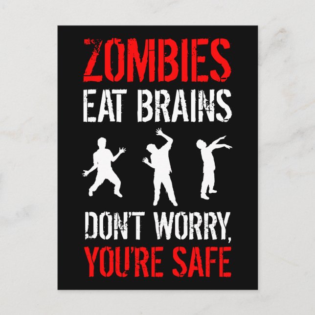 Carte Postale Les zombies mangent des cerveaux - Ne vous inquiét (Devant)