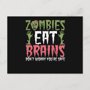Carte Postale Les zombies mangent des cerveaux Ne vous inquiétez