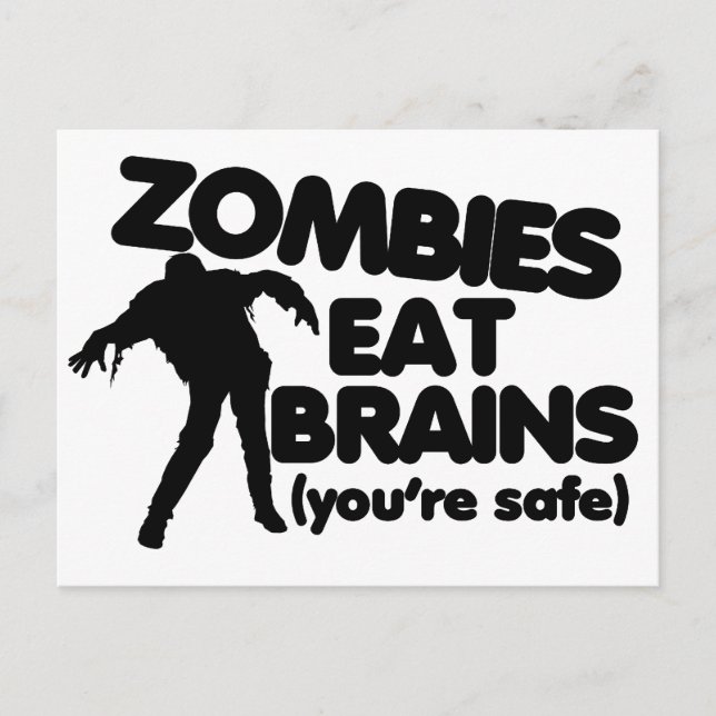 Carte Postale Les zombies mangent des CERVEAUX (vous êtes en séc (Devant)