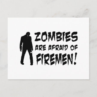 Carte Postale Les Zombies Ont Peur Des Cadeaux De Pompiers