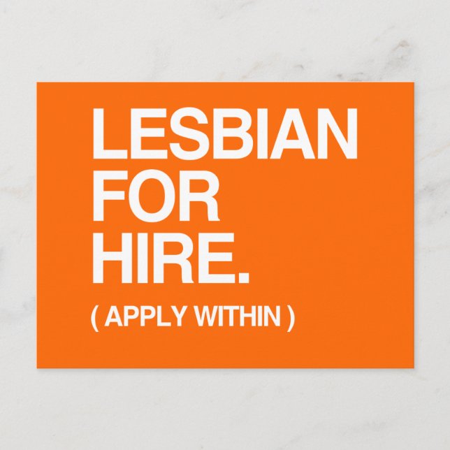 CARTE POSTALE LESBIENNE À LOUER (Devant)