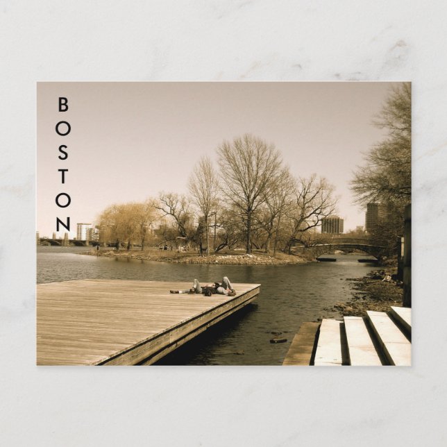 Carte Postale L'Esplanade de la rivière Charles (sépia) (Devant)