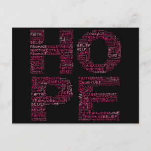 Carte Postale L'Esprit de l'Espoir (Texte rose)