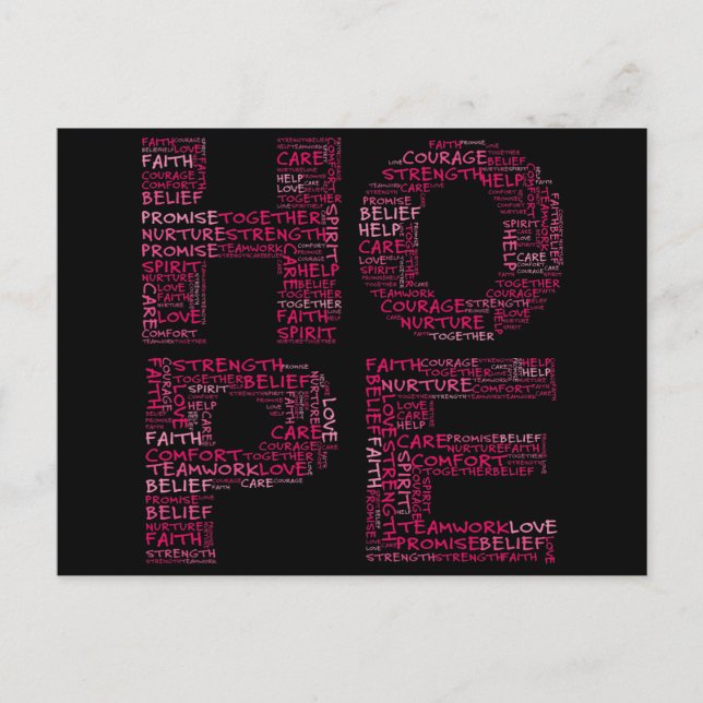 Carte Postale L'Esprit de l'Espoir (Texte rose) (Devant)