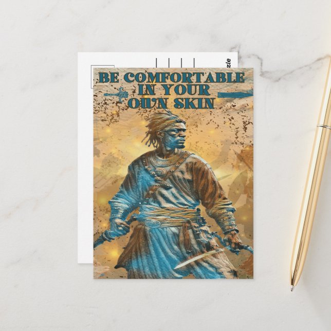 Carte Postale L'esprit indestructible d'un guerrier (Devant/Arrière en situation)